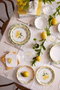 Hermia Juego de Cena de Porcelana de 24 Piezas Amarillo